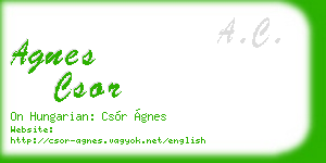 agnes csor business card